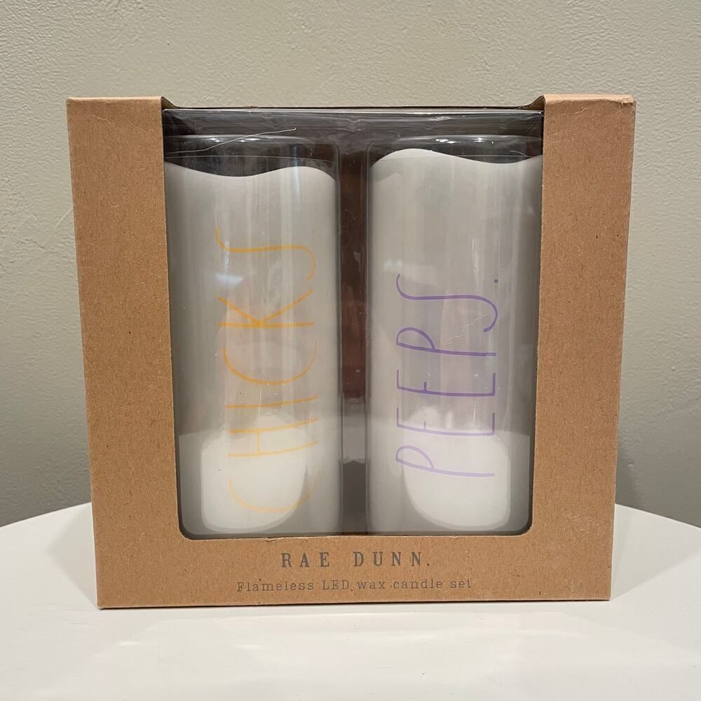 NEW Rae Dunn Flameless LED Wax Candle Set Easter